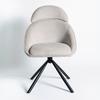 STOL MED ARMSTÖD MAIRA - ljusgrå/svart, Modern, metall/textil (59,5/93/66cm) - Bessagi Home