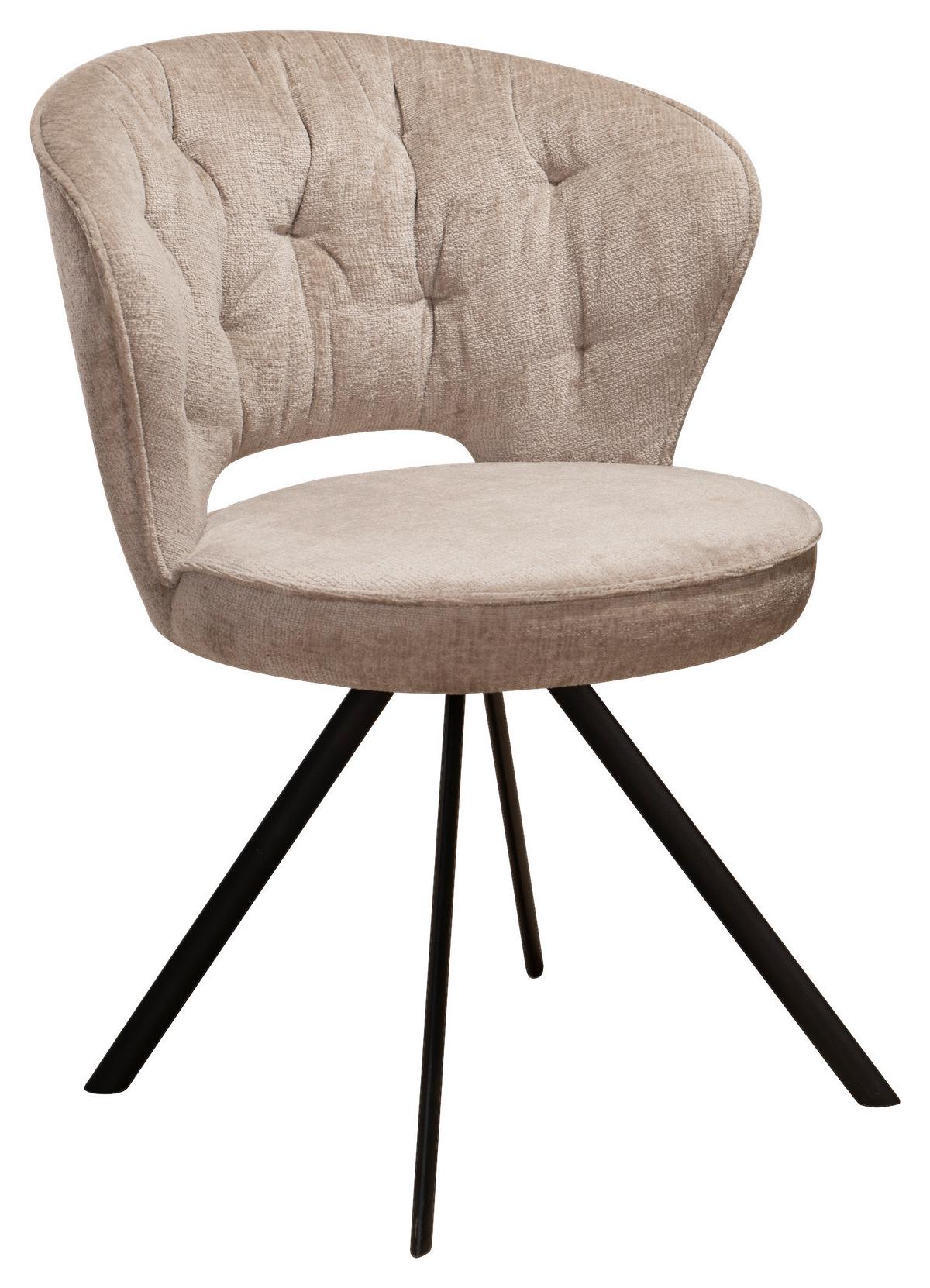 KRZESŁO KIM - czarny/taupe, Design, metal/tkanina (60/80/57cm) - Novel