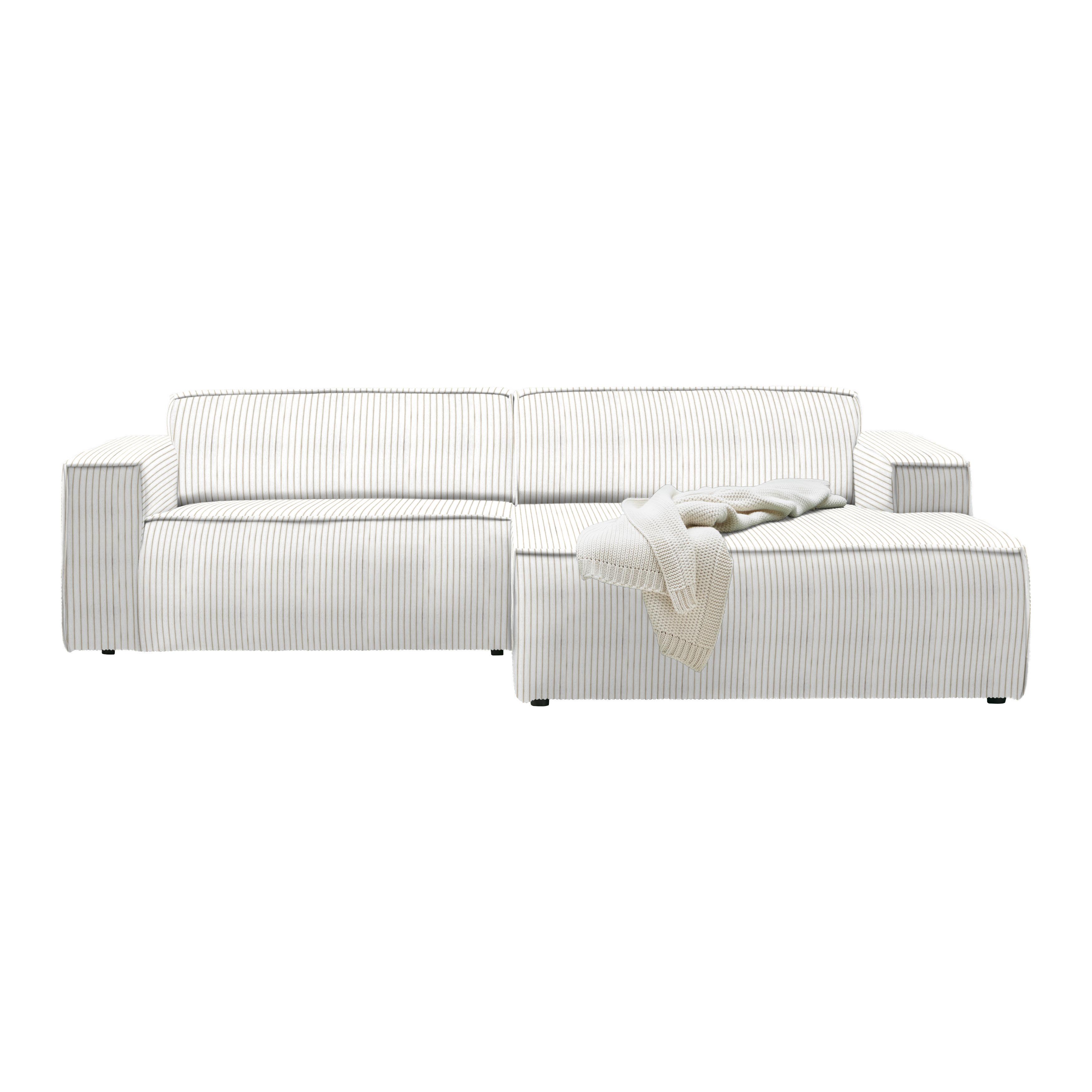 Wohnlandschaft Beige - Beige/Schwarz, Modern, Kunststoff/Textil (265/75/172cm) - Mömax