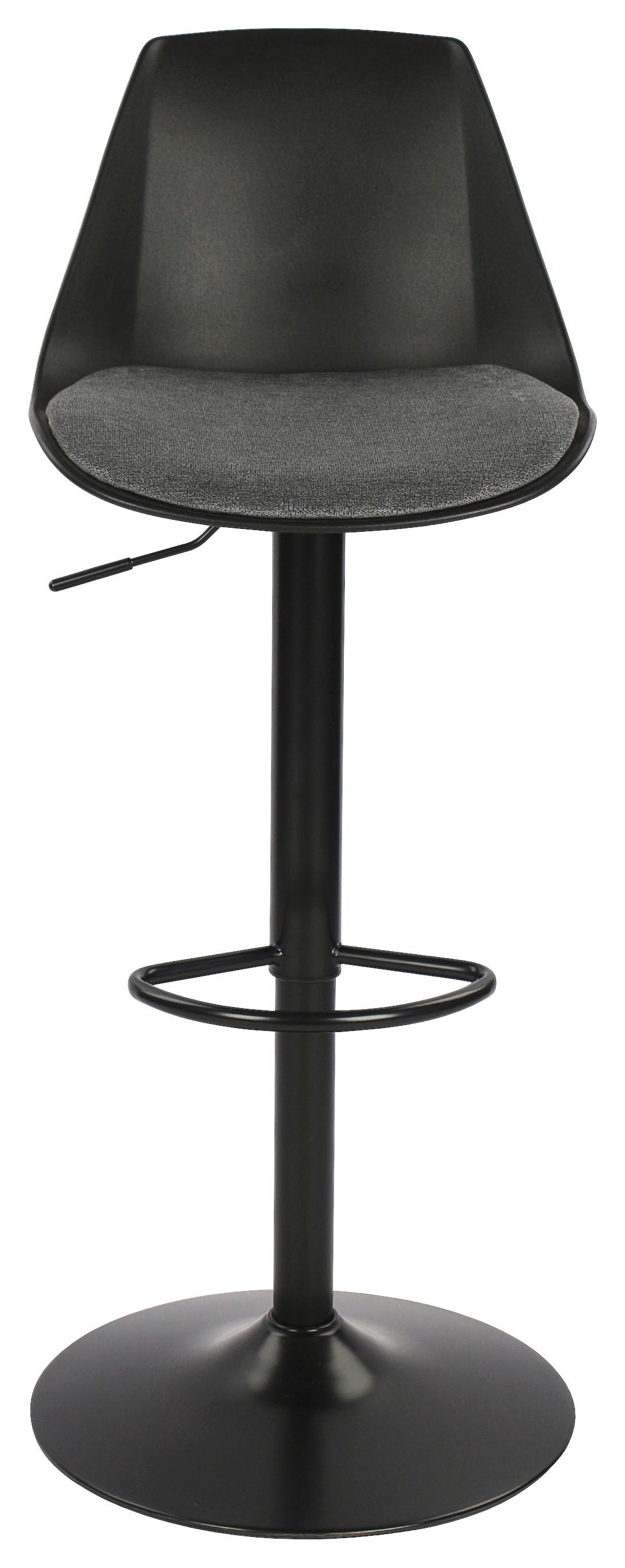 Barhocker Erik Anthrazit/Schwarz - Anthrazit/Schwarz, Modern, Kunststoff/Textil (43/88,5-110,5/47cm) - Mömax
