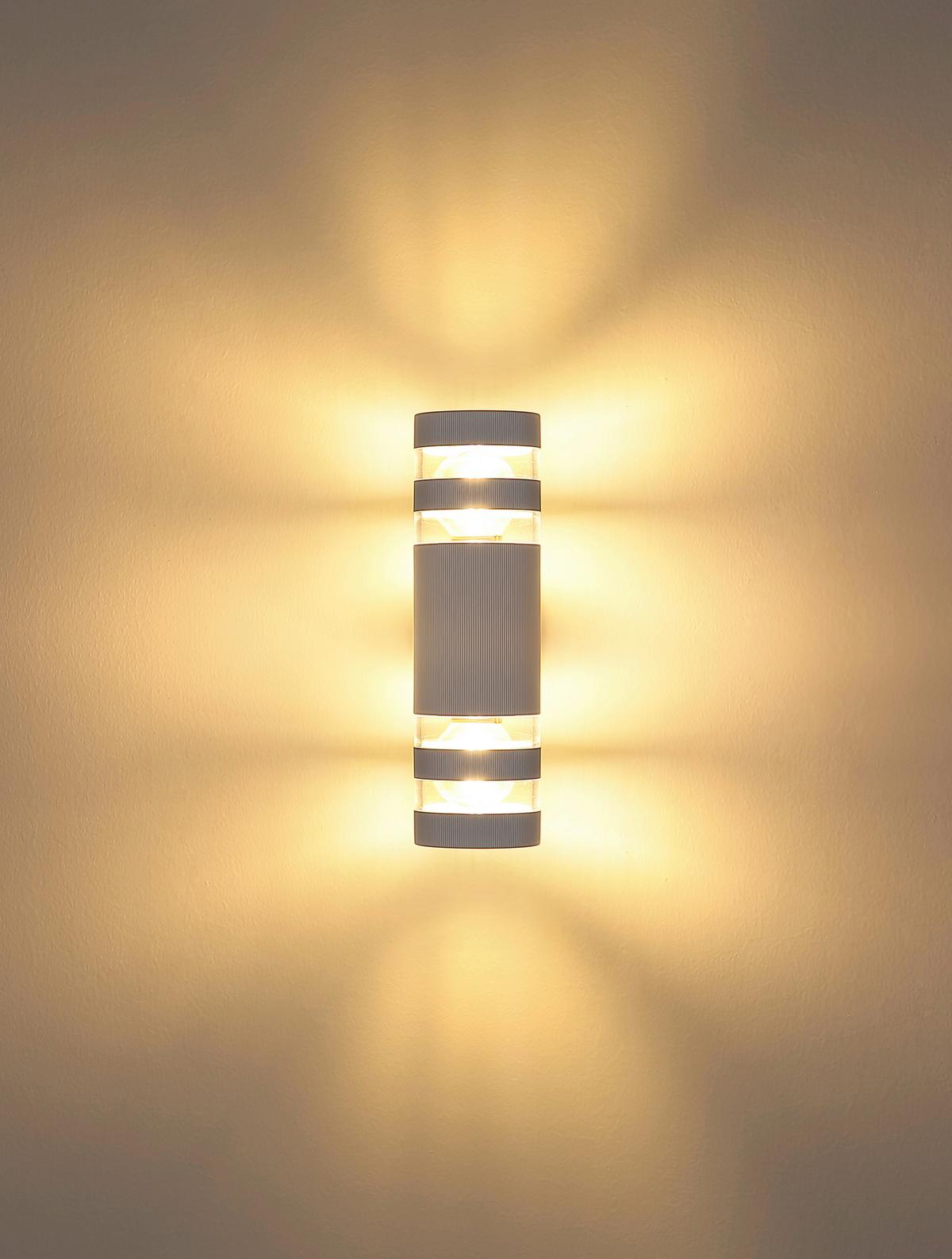 WANDLEUCHTE 78260W HAYES - Klar/Weiss, Basics, Glas/Kunststoff (22/6,5/6,5cm) - Globo