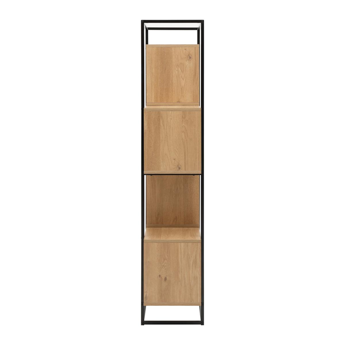 Regal Adrian Naturfarben/Schwarz - Schwarz/Naturfarben, MODERN, Holzwerkstoff/Metall (80/160/33,2cm) - Mömax