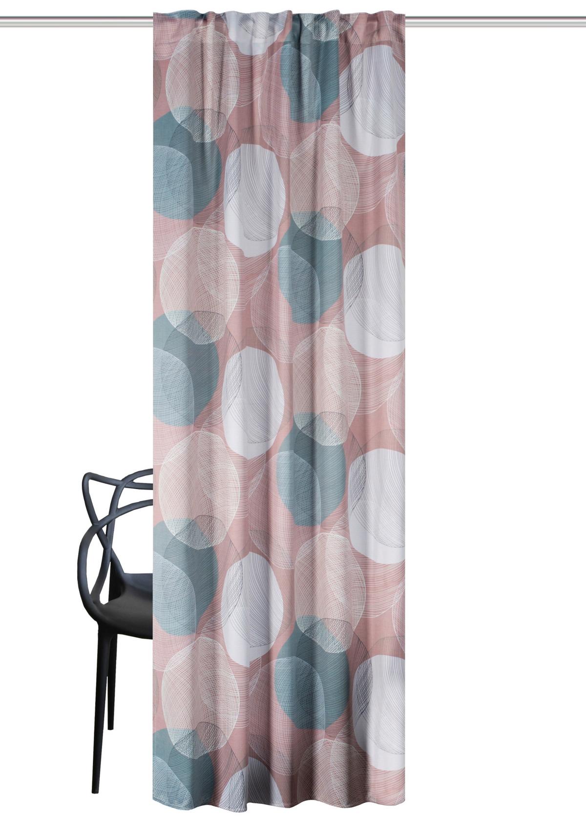 ZASŁONA GOTOWA MILLAN - różowy, Design, tkanina (135/245cm)