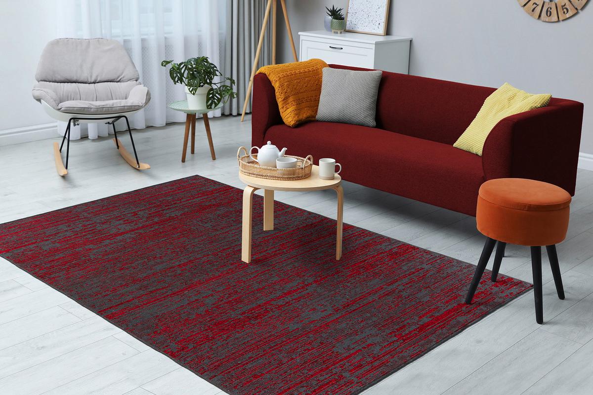 Flachwebeteppich Kalevi 100 - Rot, Konventionell, Textil (120/170cm) - Kayoom
