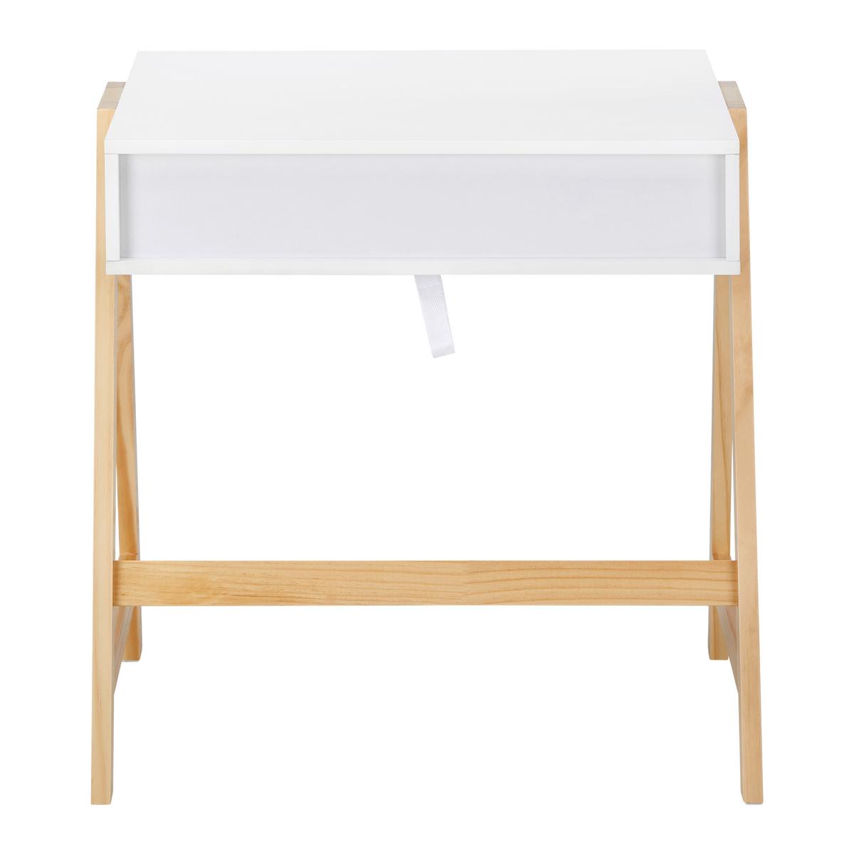 Kindertisch Pino Weiß Echtholz/MDF ca. 60x45 cm - Weiß/Kieferfarben, MODERN, Holz (60/45/60cm) - Bessagi Kids