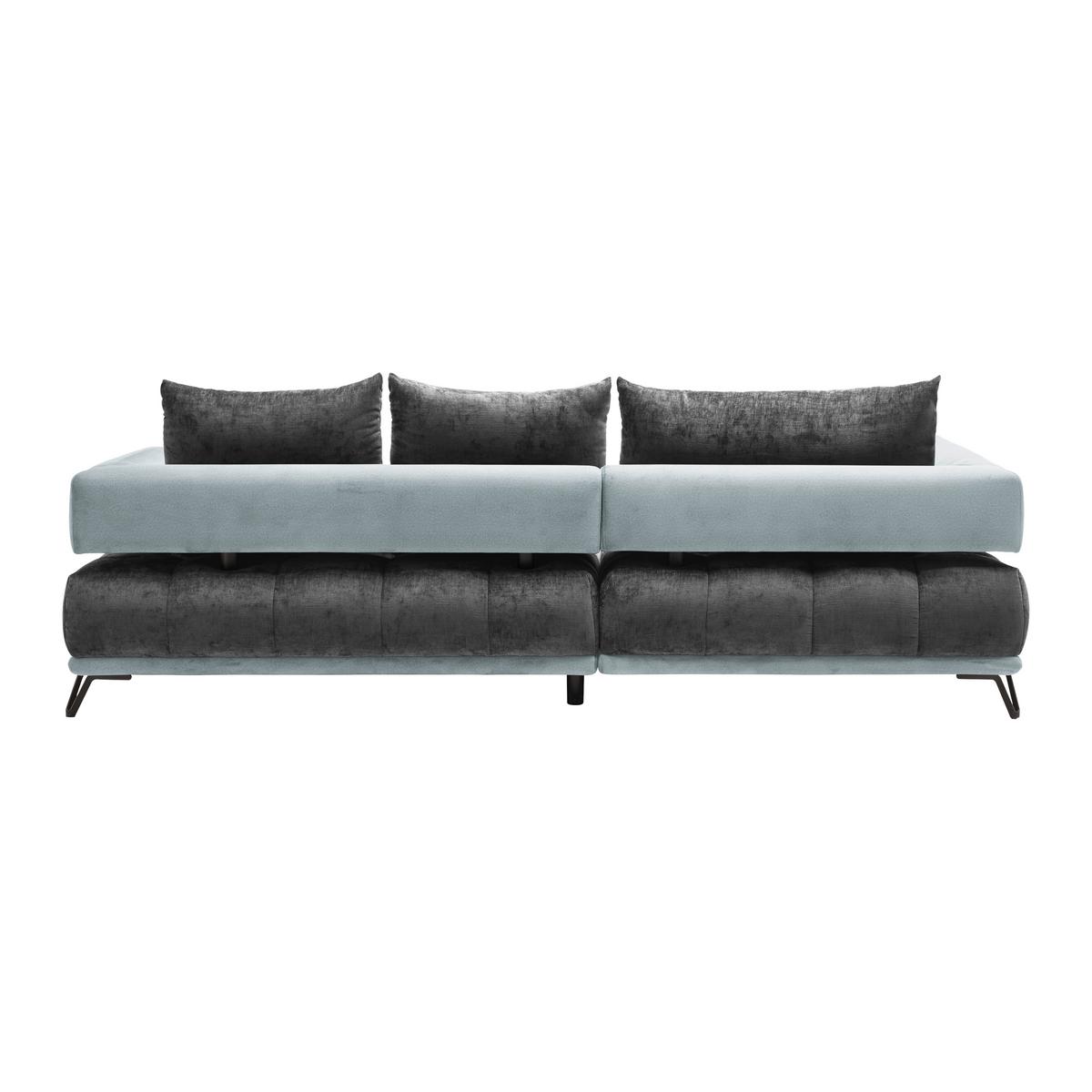 Ecksofa Morgan Silberfarben - Dunkelgrau/Silberfarben, MODERN, Textil/Metall (184/262cm) - Mömax