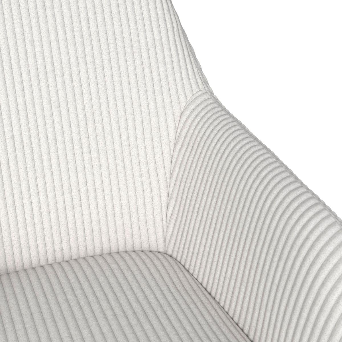 Armlehnstuhl Alani Creme Cord Gepolstert - Creme/Schwarz, MODERN, Textil/Metall (60/58/86cm) - Bessagi Home