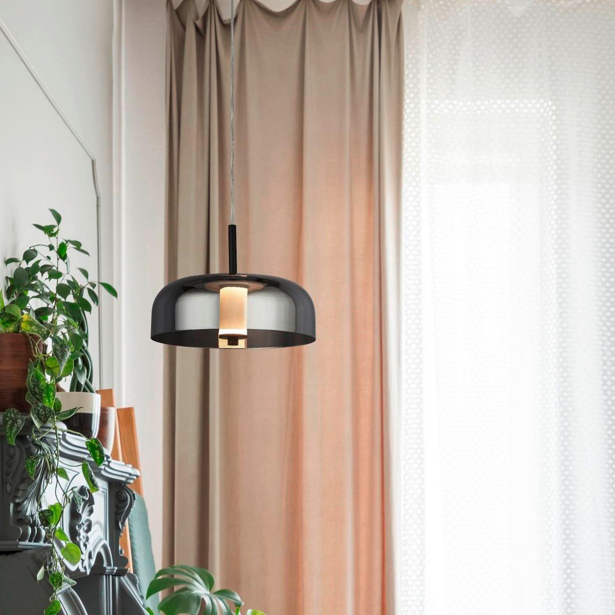 Led Függeszték 59803-1sm - fekete, Basics, üveg/fém (30/21cm)