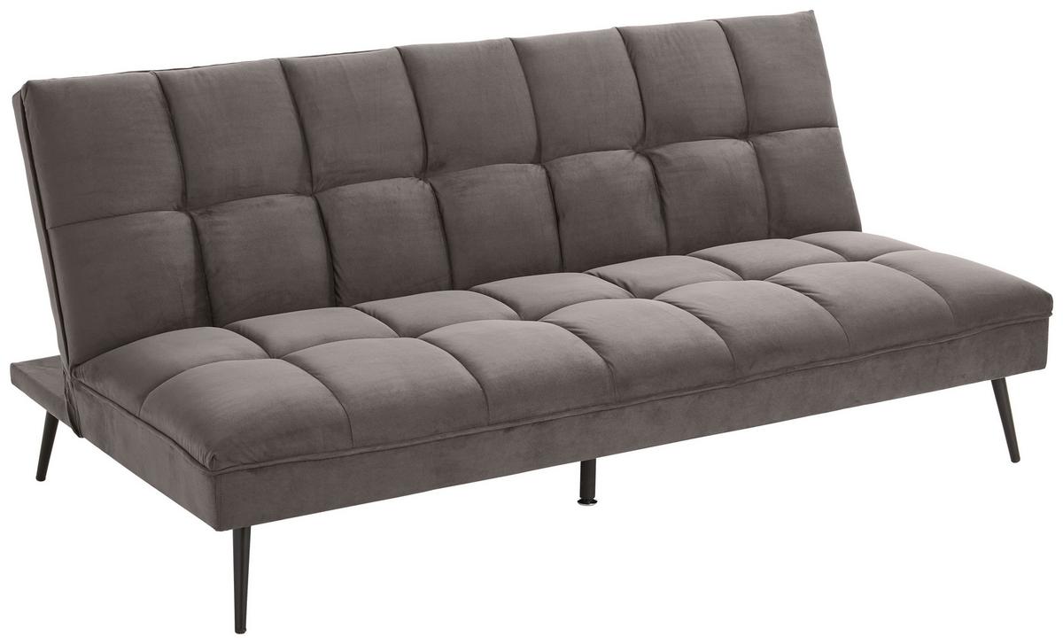 SOFA Z FUNKCJĄ SPANIA PUR - czarny/szary, Modern, metal/tkanina (178/84/98cm) - MID.YOU