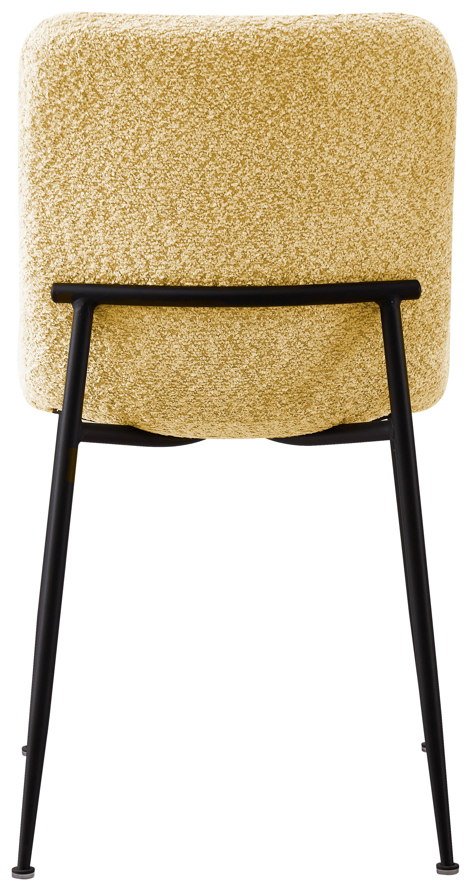 STOL MILA - svart/gul, Modern, metall/trä (43/82/57cm) - Mömax