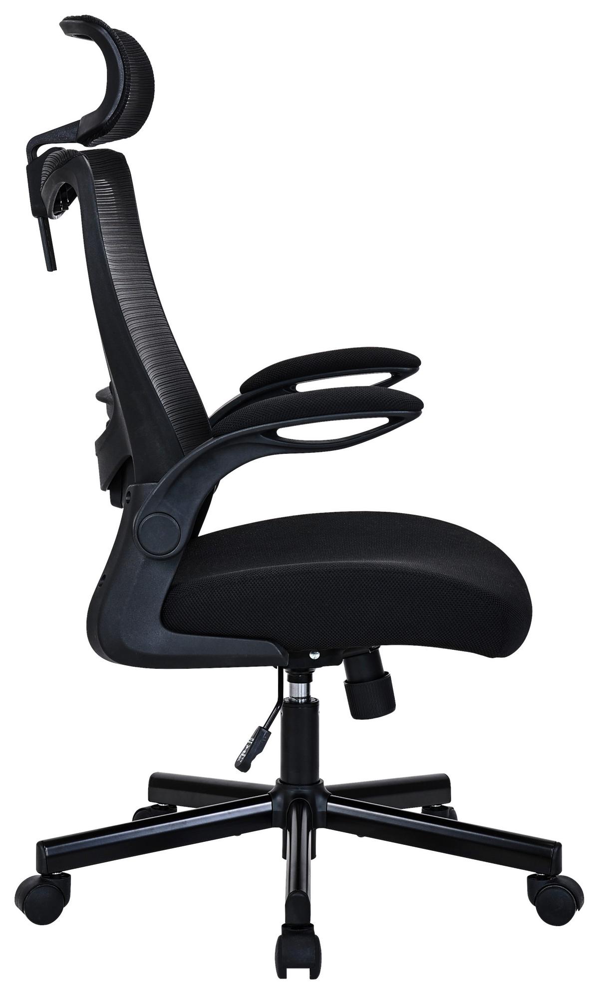 Drehstuhl Tessa Schwarz ca. 62x110-120x62,5cm - Schwarz, Modern, Kunststoff/Textil (62/110-120/62,5cm) - Mömax