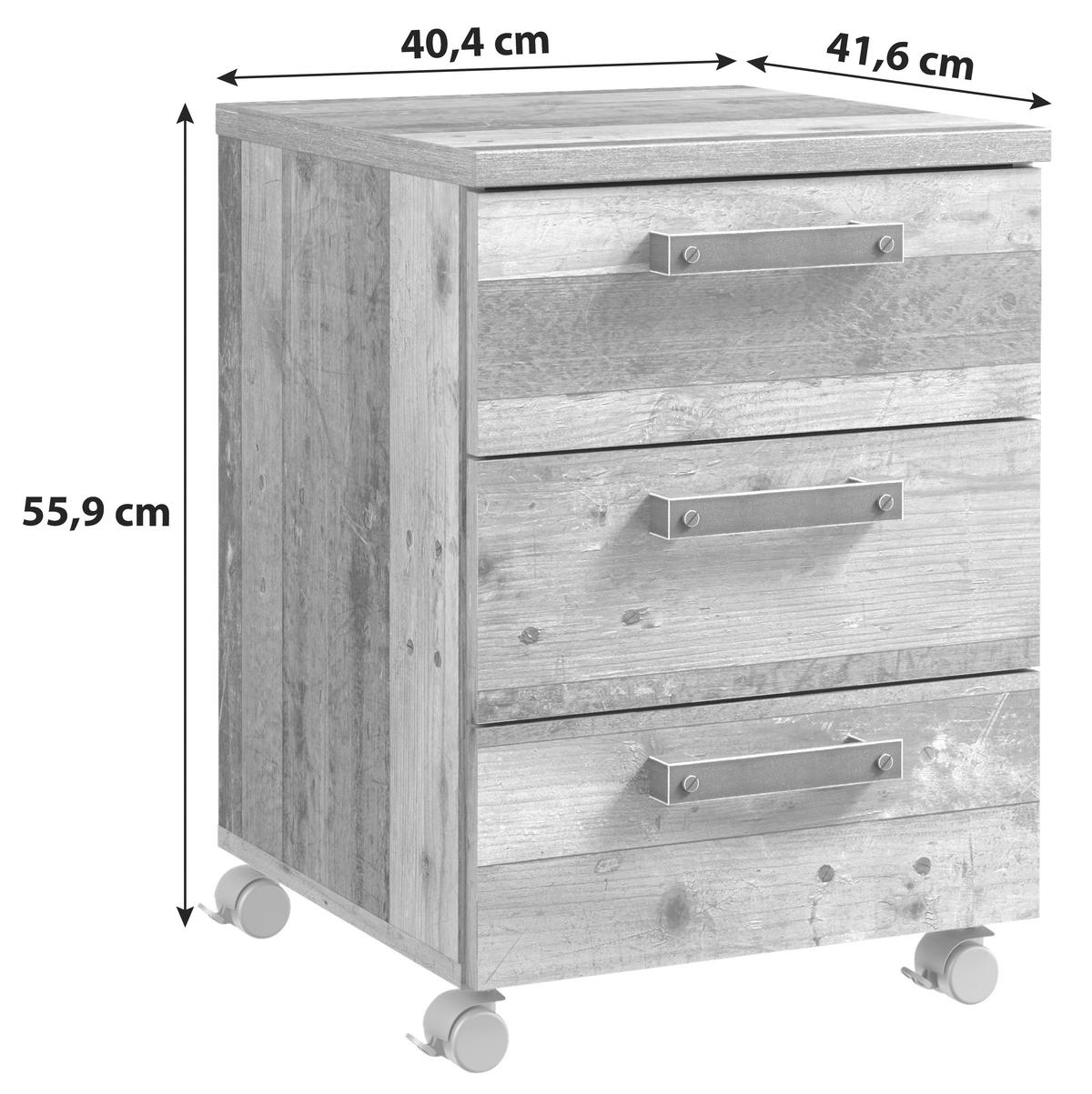 Predalnik Na Kolescih Cliff, Barva Hrasta, Temno Siva - črna/siva, Konvencionalno, kovina/umetna masa (40,4/55,9/41,6cm) - MID.YOU