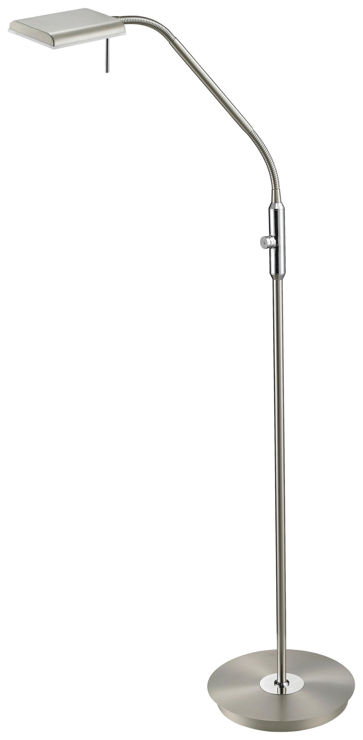 Stehleuchte Bergamo in Nickelfarben max. 12 Watt - Nickelfarben, Design, Kunststoff/Metall (27/135cm) - Trio Leuchten