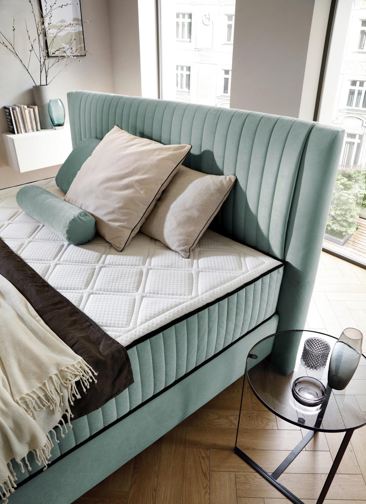 PAT BOX DREAM - turcoaz, Modern, lemn/textil (120/200cm) - Premium Living