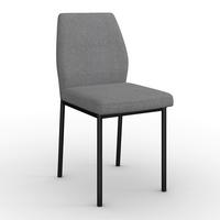 Stuhl Cori Hellgrau Webstoff Gepolstert - Hellgrau/Schwarz, MODERN, Holz/Textil (45/87/57cm) - Bessagi Home