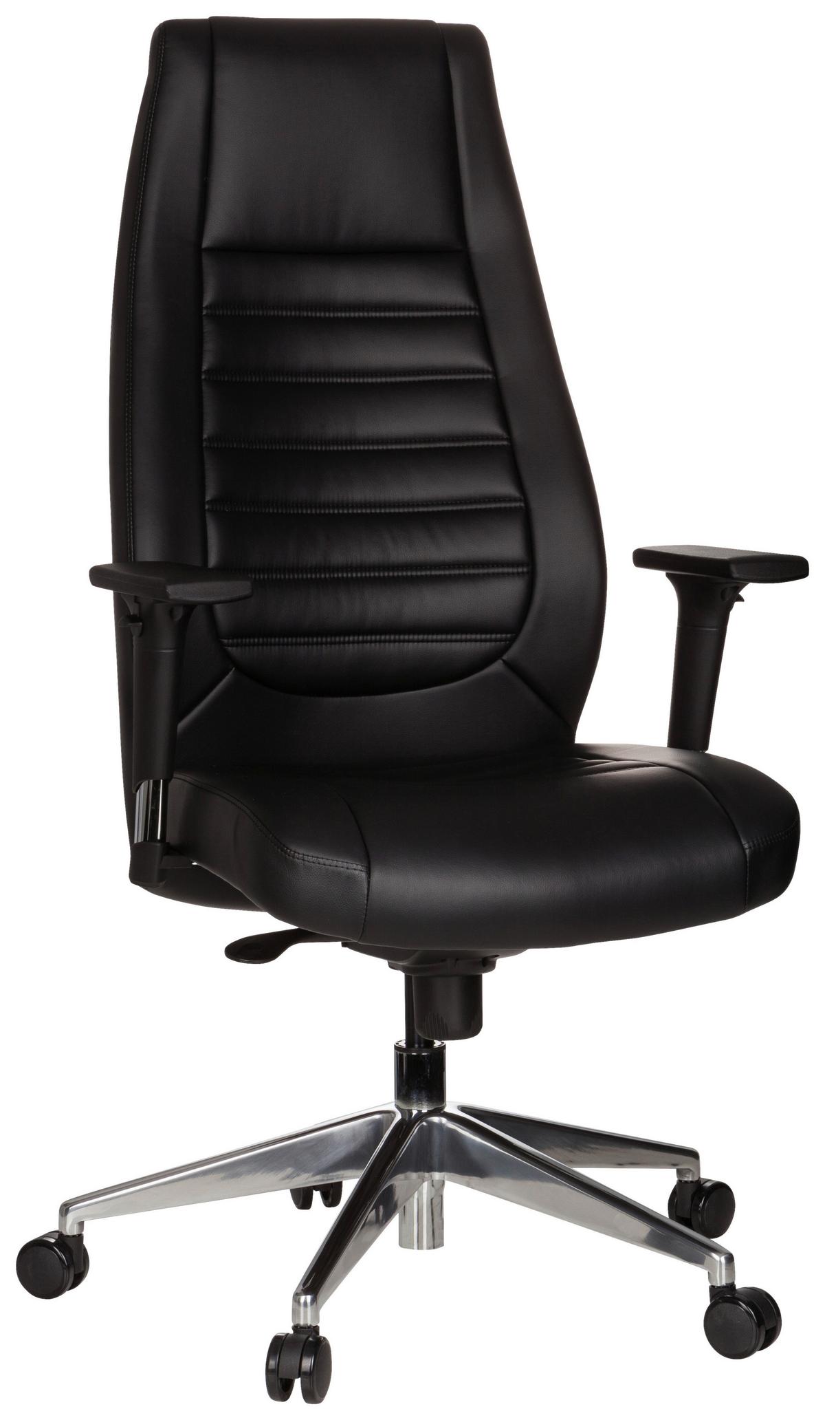 Pisarniški Stol Vitoro, Črna - srebrne barve/črna, Basics, kovina/umetna masa (65/133/65cm) - MID.YOU