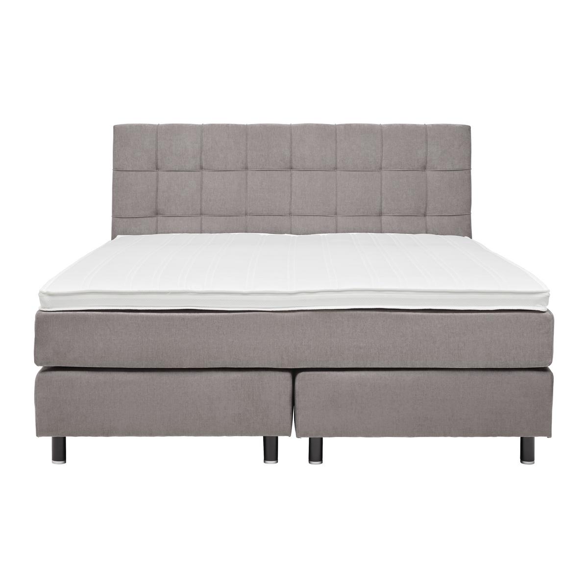 Boxspringbett Primo Dunkelgrau ca. 180x200cm - Dunkelgrau, KONVENTIONELL, Holz/Holzwerkstoff (180/200cm) - Premium Living