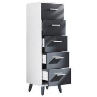 Midischrank Landos ca. 30x1800 cm Anthr./Weiß - Anthrazit/Silberfarben, MODERN, Holzwerkstoff/Kunststoff (30/100/30cm) - MID.YOU