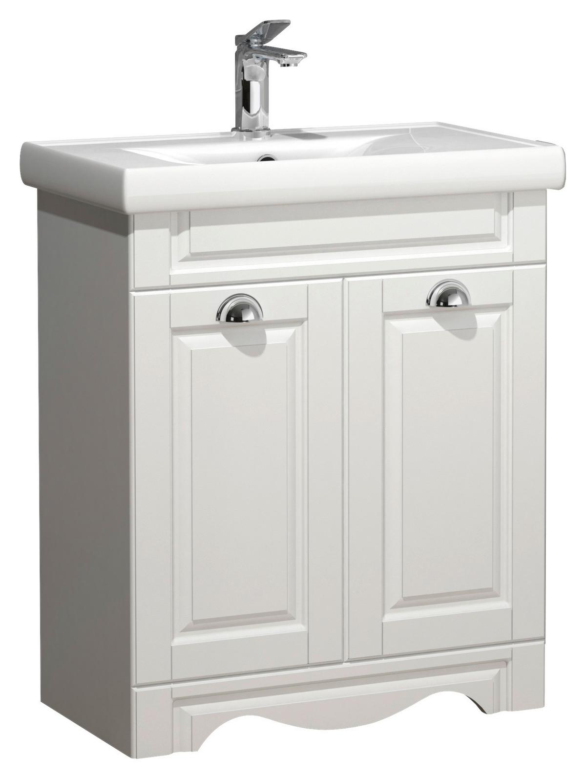 WASCHTISCHKOMBI CASALO L - Weiss/Silberfarben, Modern, Keramik/Holzwerkstoff (61cm) - MID.YOU