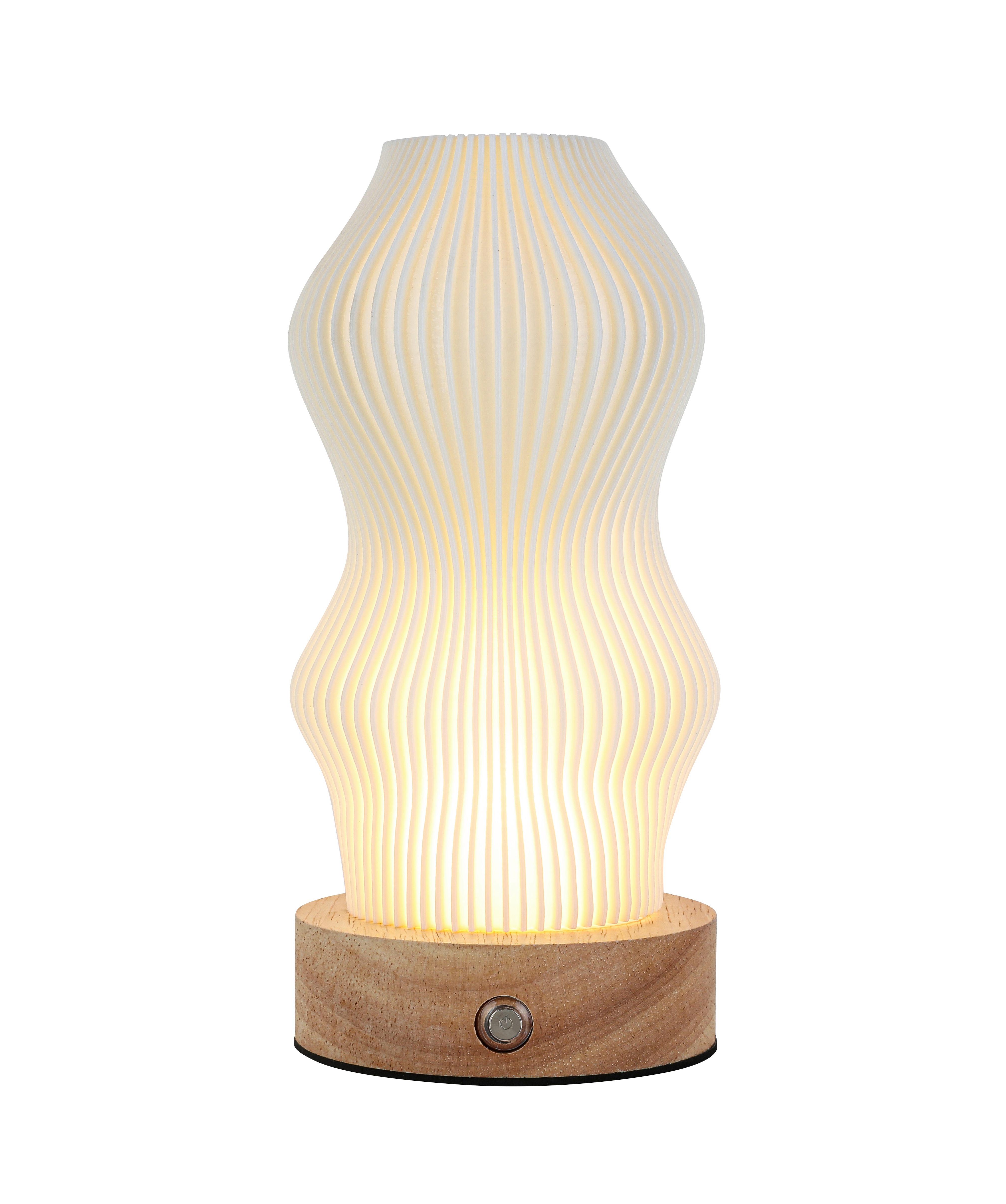 PORTABEL LAMPA GIRTL - vit/naturfärgad, Modern, metall/trä (14/21cm) - Mömax