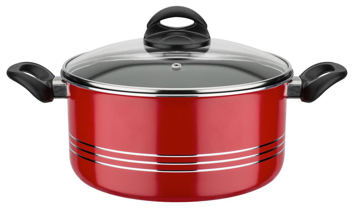 Set Posod Milano Red, 4-Delni - rdeča, Basics, kovina (16cm) - GSW