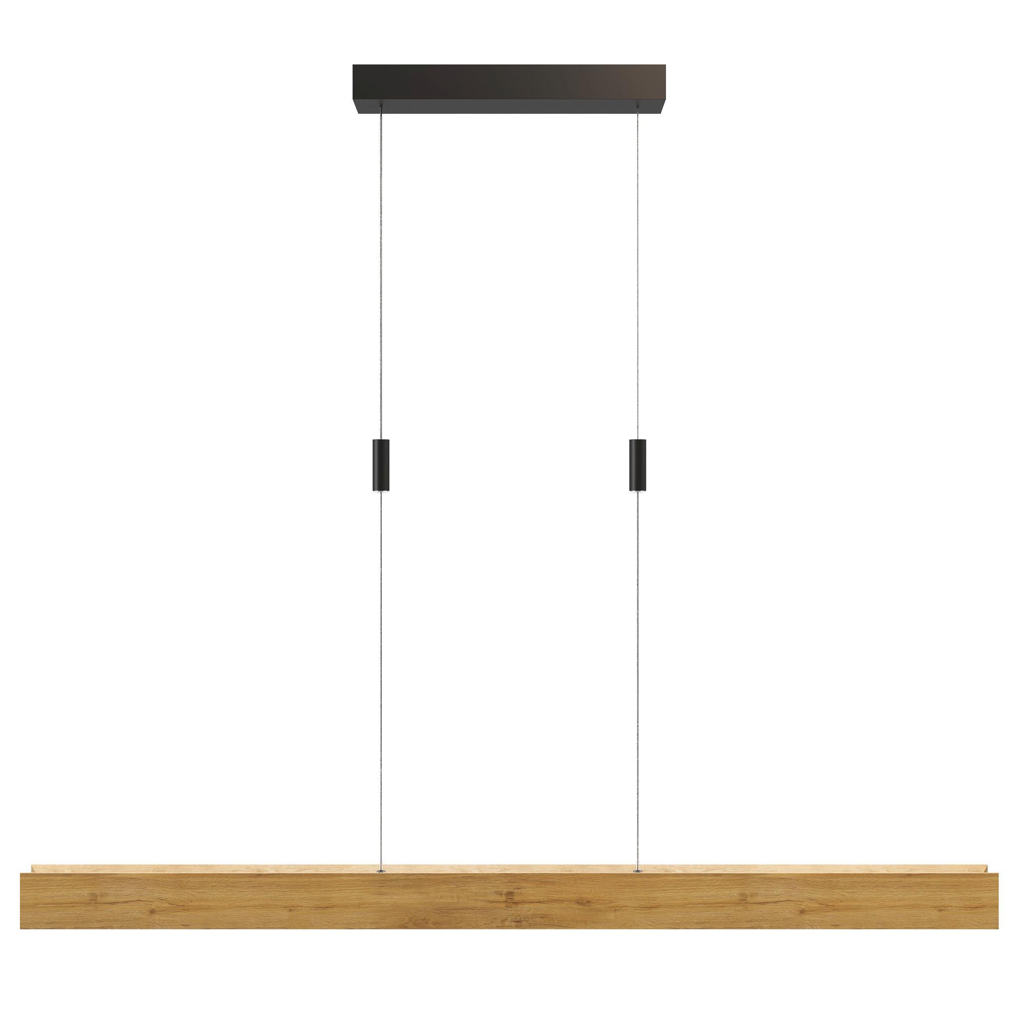 LAMPA WISZĄCA LED 143759 RHÖN XS UP/DOWN *WW* - kolor dębowy/czarny, Natur, metal/drewno (89/7/150cm) - Waldwelt