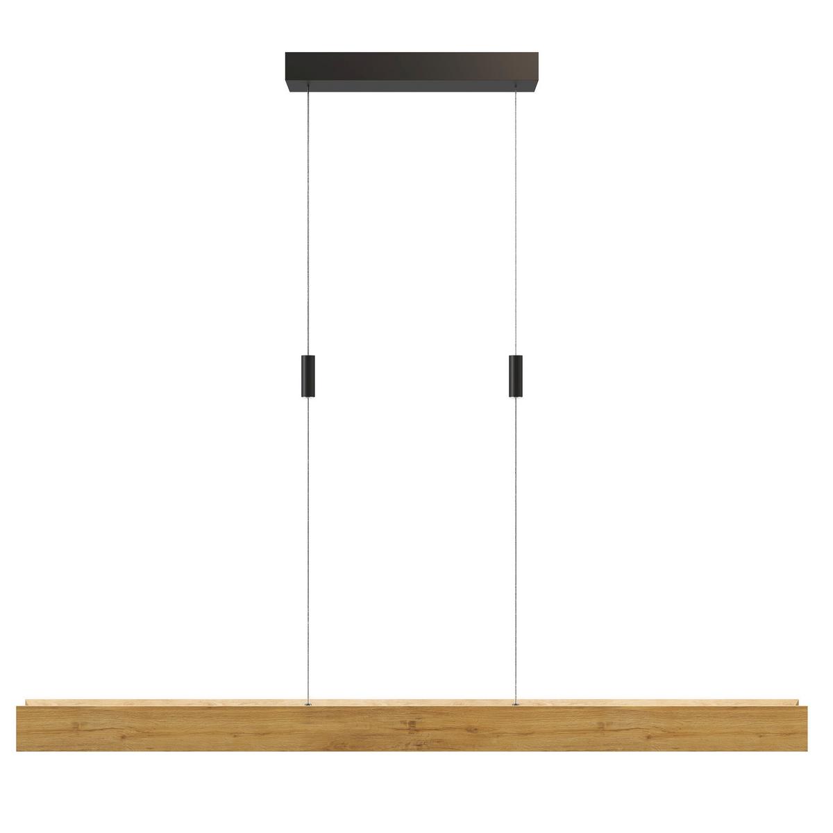 LAMPA WISZĄCA LED 143759 RHÖN XS UP/DOWN *WW* - kolor dębowy/czarny, Natur, metal/drewno (89/7/150cm) - Waldwelt