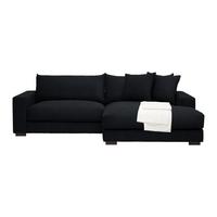Ecksofa Pedro Schwarz - Schwarz, MODERN, Textil (265/83/180cm) - Mömax