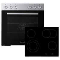 Herdset HS2201-26 Jamie Schwarz/Edelstahlfarben - Edelstahlfarben/Schwarz, Trend, Glas/Kunststoff (59,5/59,5/56,5cm) - Respekta