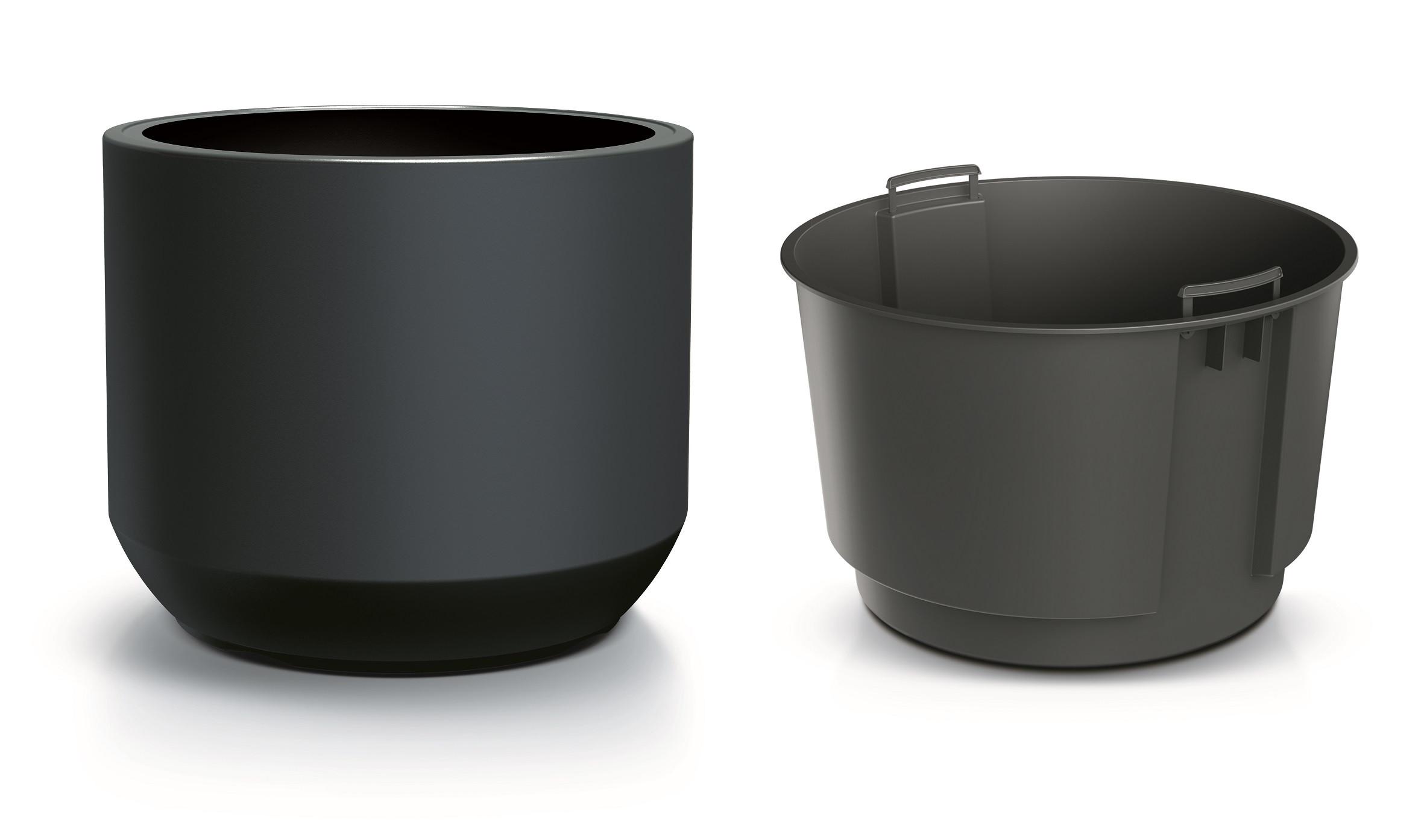 Kaspó Heos Minimal - antracit, Basics, műanyag (30cm)