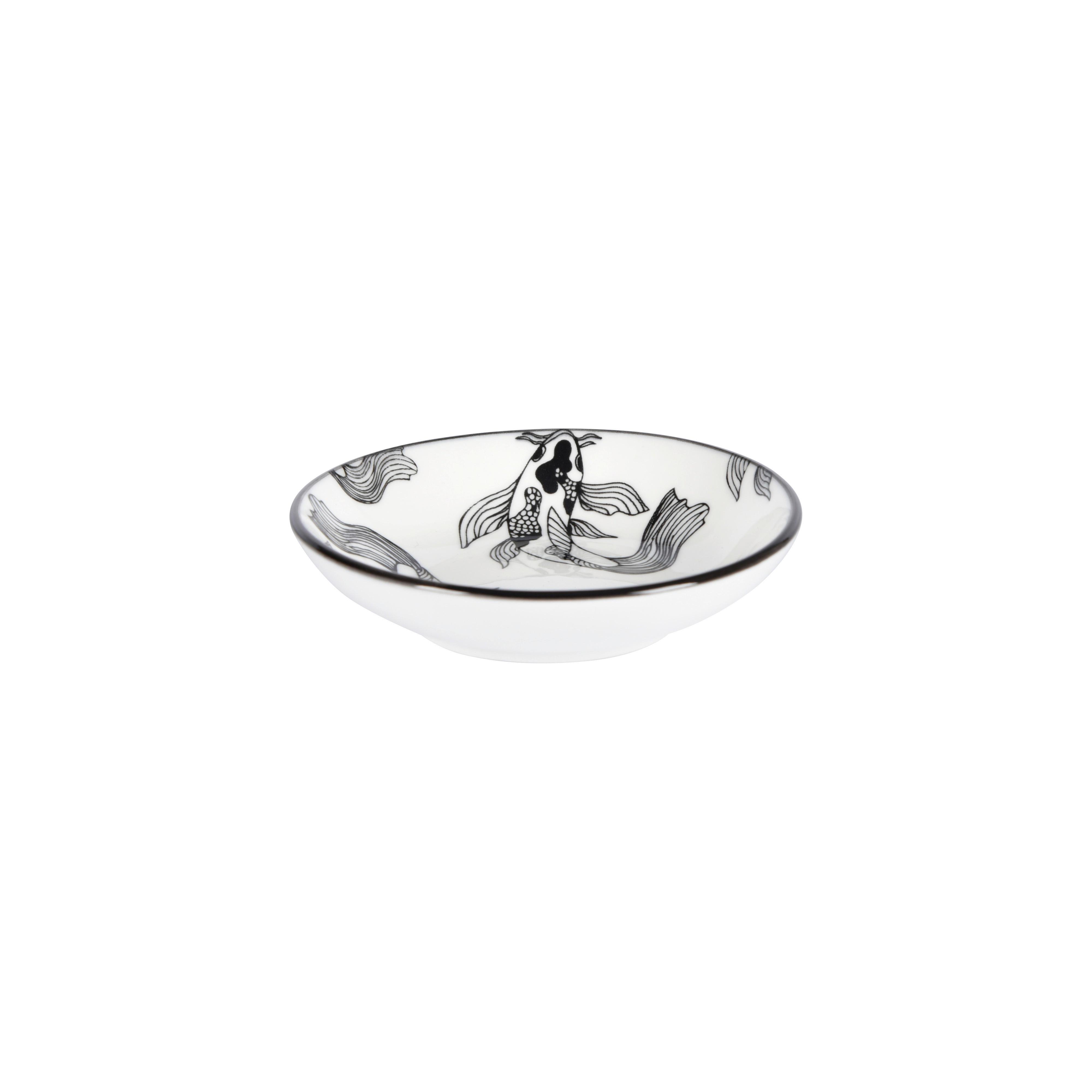 Dipschale Shiva in Schwarz/Weiß  Ø ca. 10,1cm - Weiss/Schwarz, Lifestyle, Keramik (10.1/2,4cm) - Mömax