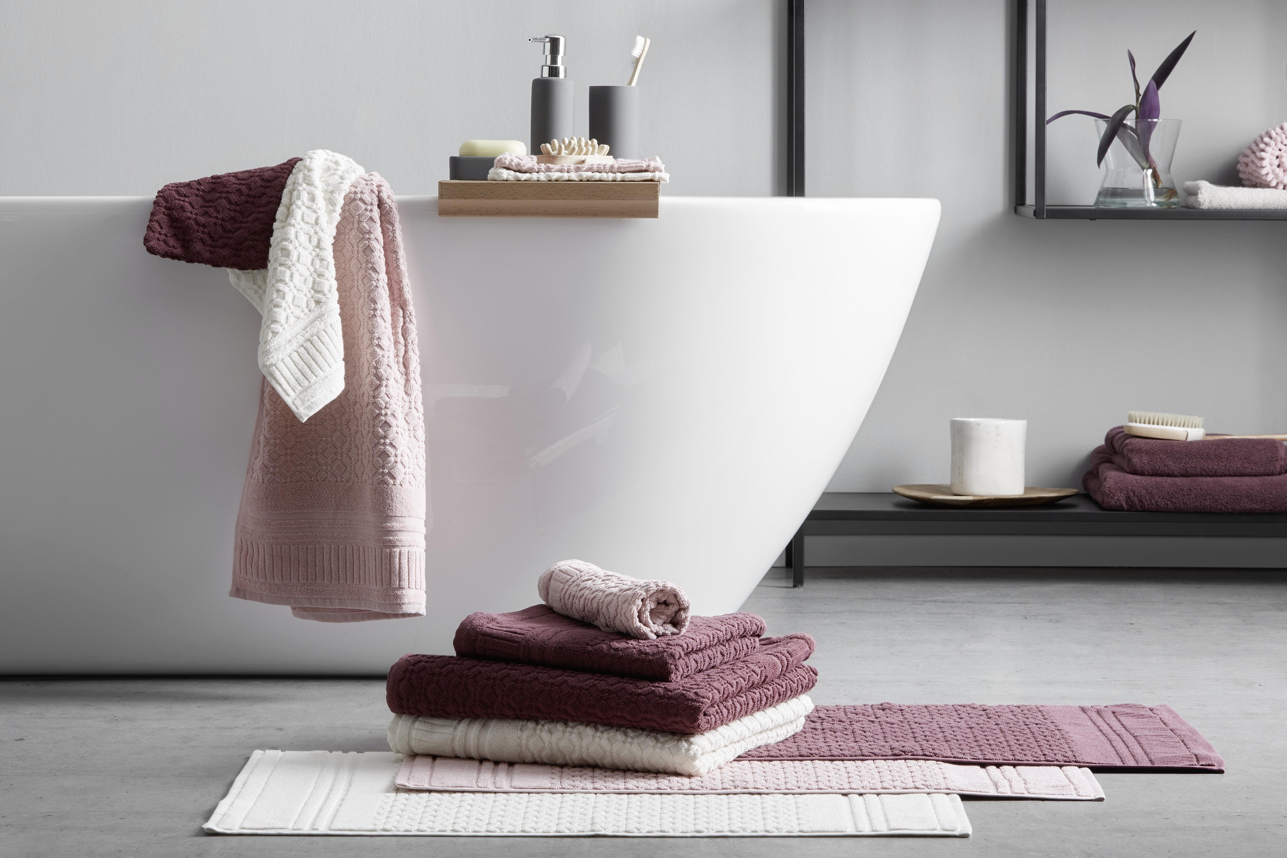 Handtuch Carina Mauve - Lila, Romantik / Landhaus, Textil (50/100cm) - Modern Living