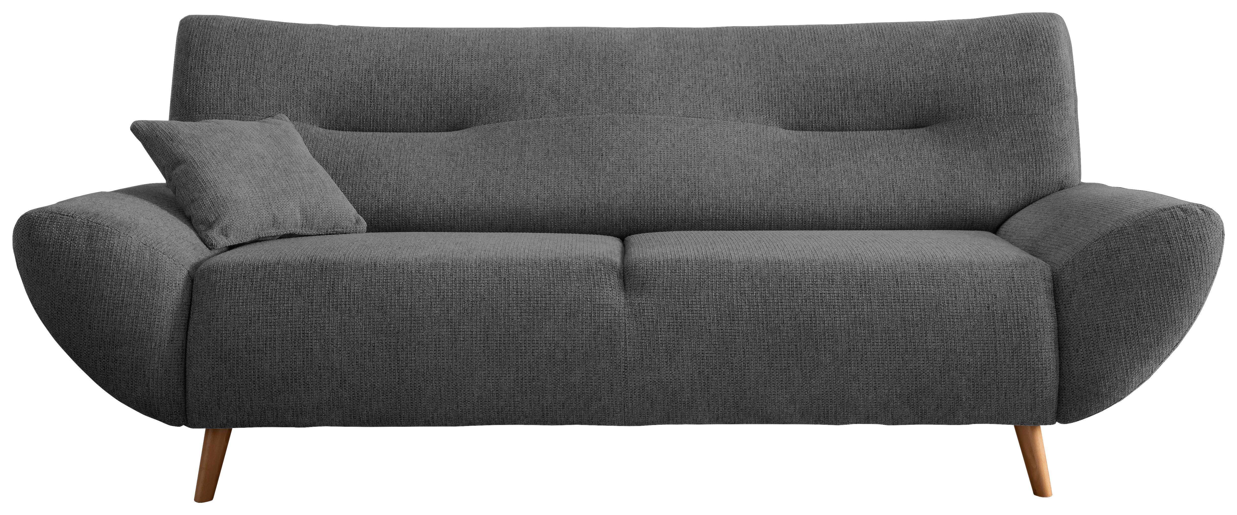 3-Sitzer-Sofa Drago Anthrazit Chenille - Wildeiche/Anthrazit, MODERN, Holz/Textil (205/81/90cm) - MID.YOU