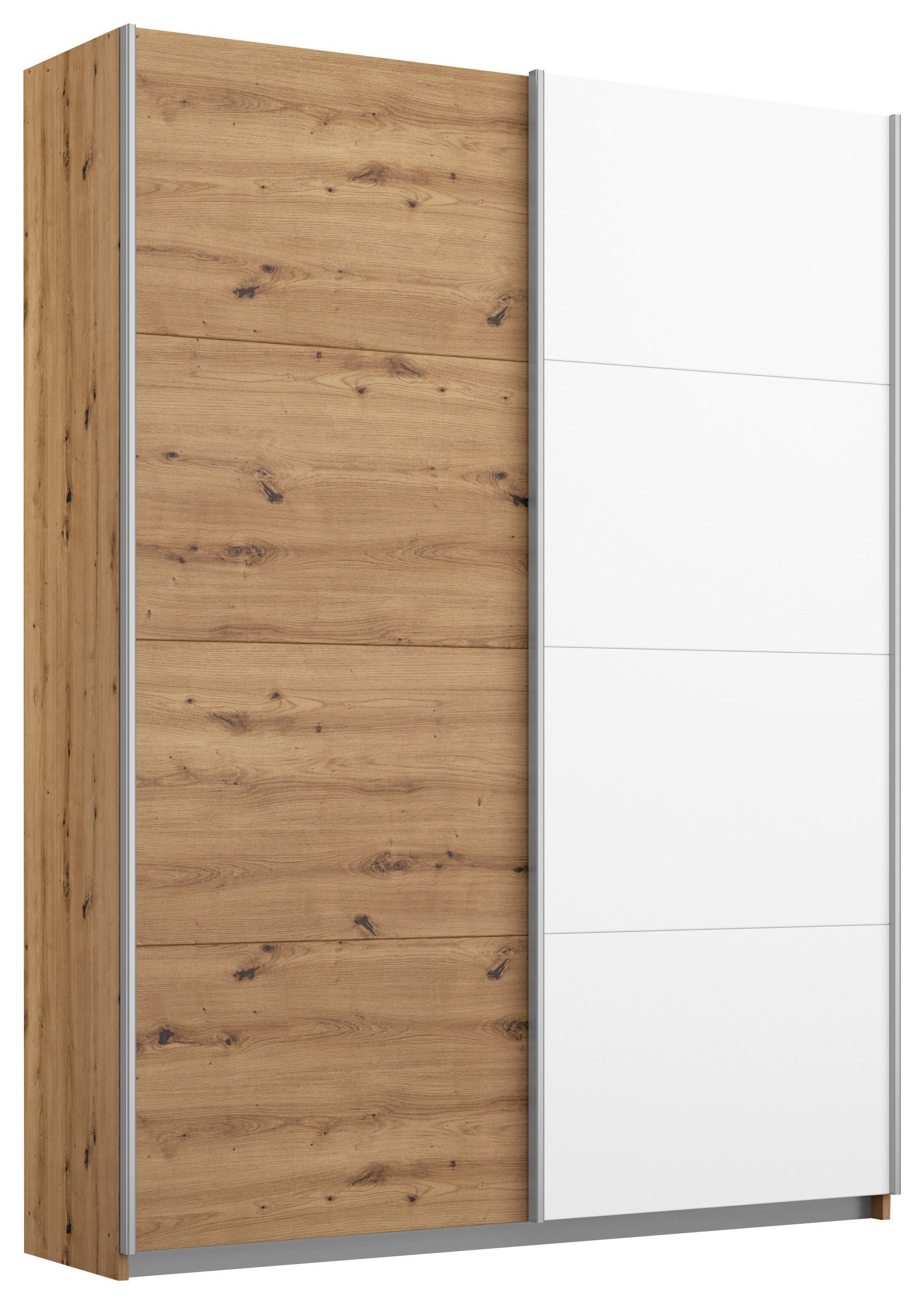 Ormar S Kliznim Vratima Subito - bijela/hrast Artisan, Moderno, drvni materijal/metal (136/197/61cm) - Modern Living