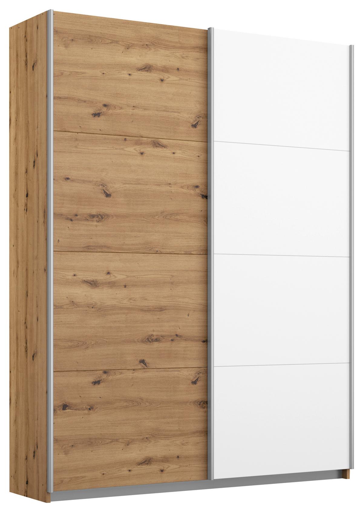 Ormar S Kliznim Vratima Subito - bijela/hrast Artisan, Moderno, drvni materijal/metal (136/197/61cm) - Modern Living