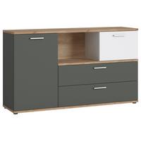 Komoda Twenty - bijela/boje grafita, Moderno, drvni materijal/plastika (150/86/40cm) - Modern Living