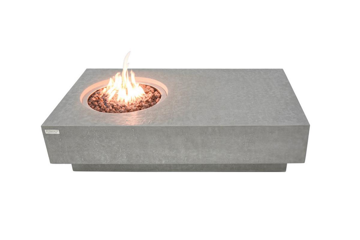 Feuerstelle Metropolis Hellgrau - Hellgrau, KONVENTIONELL, Stein/Metall (142.2/81.3/35.6cm) - Gardenson