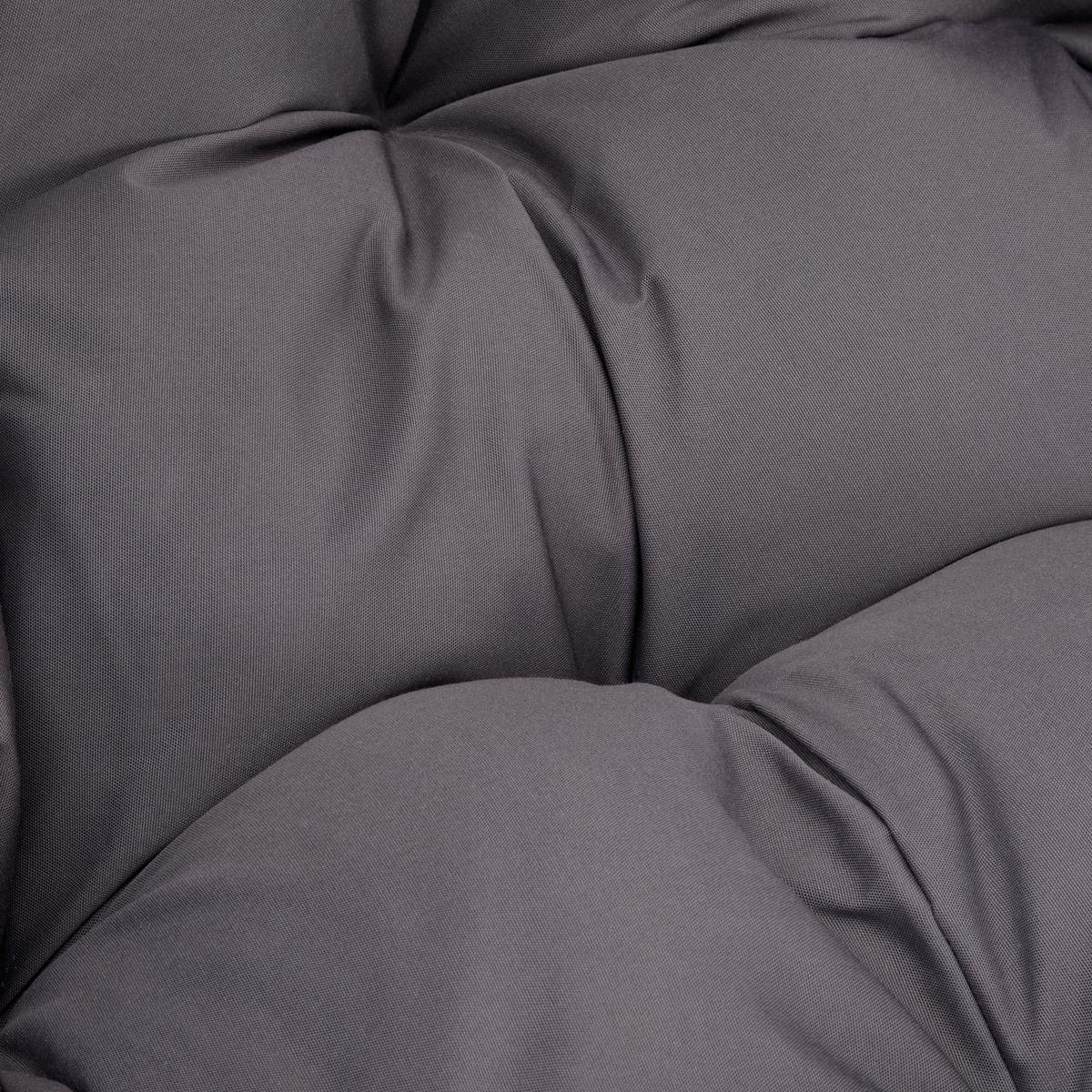 Hängesessel BARI Dunkelgrau, Kissen Grau - Dunkelgrau/Grau, Modern, Kunststoff/Textil (130/201/116cm) - Bessagi Garden