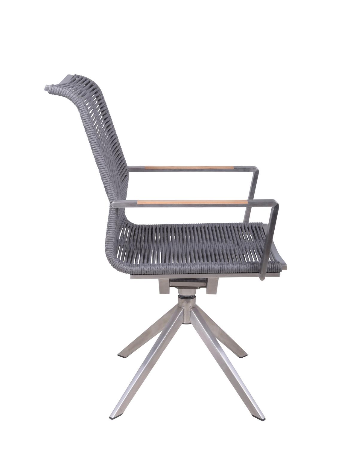 Gartenstuhl-Set Rubiera Anthrazit/Teak 2er-Set - Anthrazit/Silberfarben, Basics, Holz/Kunststoff (63/95/54cm) - Gardenson