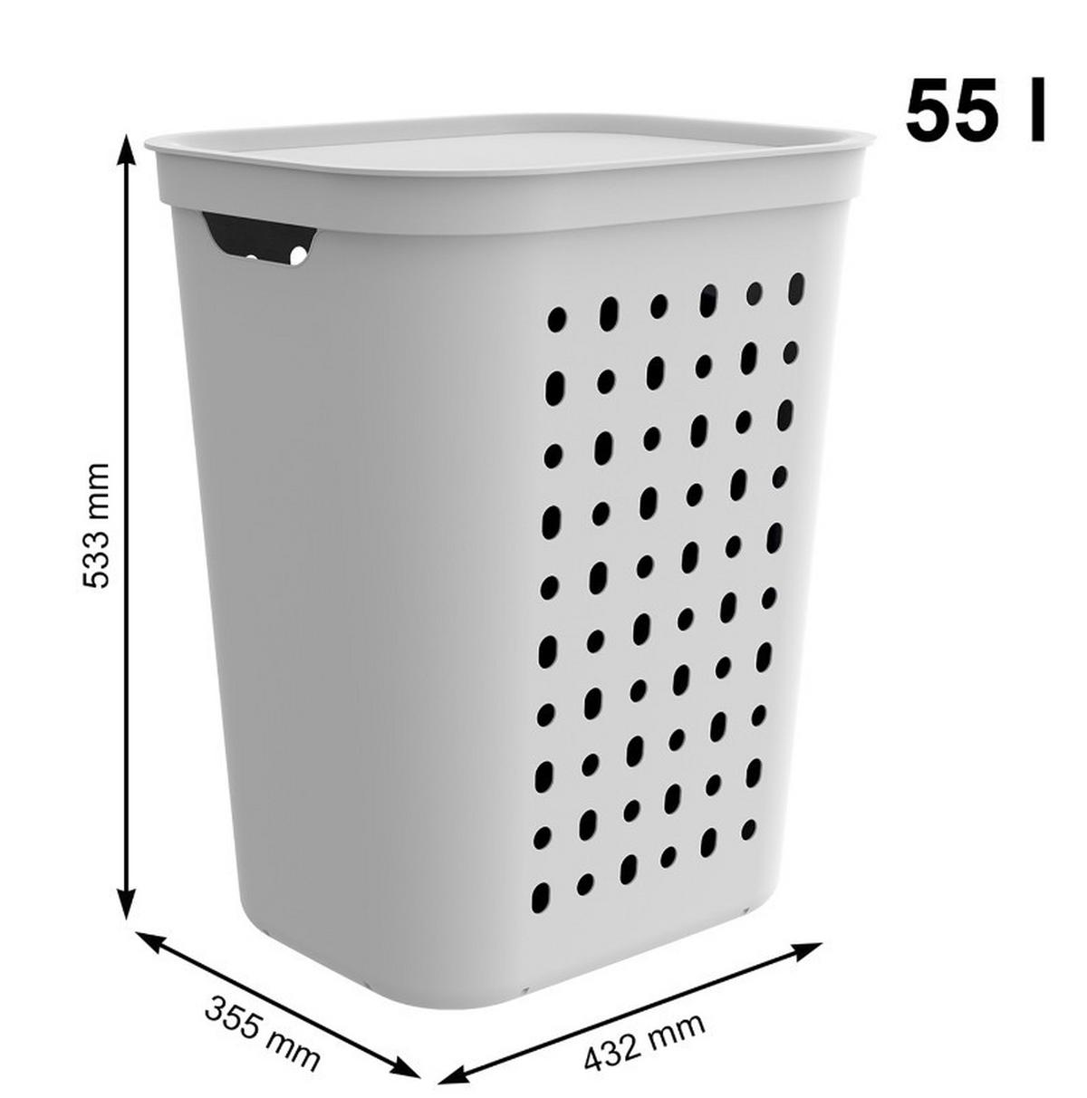 KOSZ NA BIELIZNĘ 1050701023 - biały, Konventionell, tworzywo sztuczne (35,5/53,3/43,2cm) - Rotho