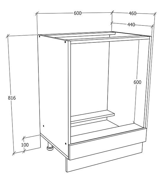 HERDUMBAUSCHRANK FASOLA - Honigeiche/Weiss, Trend, Holzwerkstoff/Kunststoff (60/82/46cm) - MID.YOU
