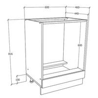 HERDUMBAUSCHRANK FASOLA - Weiss/Anthrazit, Trend, Holzwerkstoff/Kunststoff (60/82/46cm) - MID.YOU