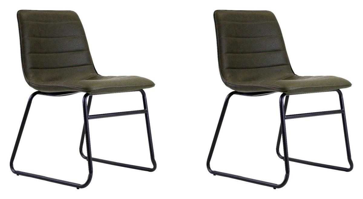 STUHL MILAN - Dunkelgrün, KONVENTIONELL, Kunststoff/Textil (48/77/56cm) - MID.YOU