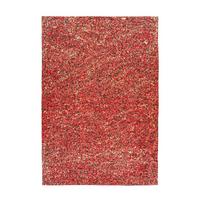 Lederteppich Finish 125 Rot / Gold 160x230 - Rot/Goldfarben, Basics, Leder (160/230cm) - Kayoom