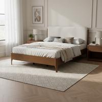 Holzbett Amina Elfenbein ca. 180x200 cm - Hellbraun/Elfenbein, MODERN, Holz/Holzwerkstoff (180/200cm) - Bessagi Home