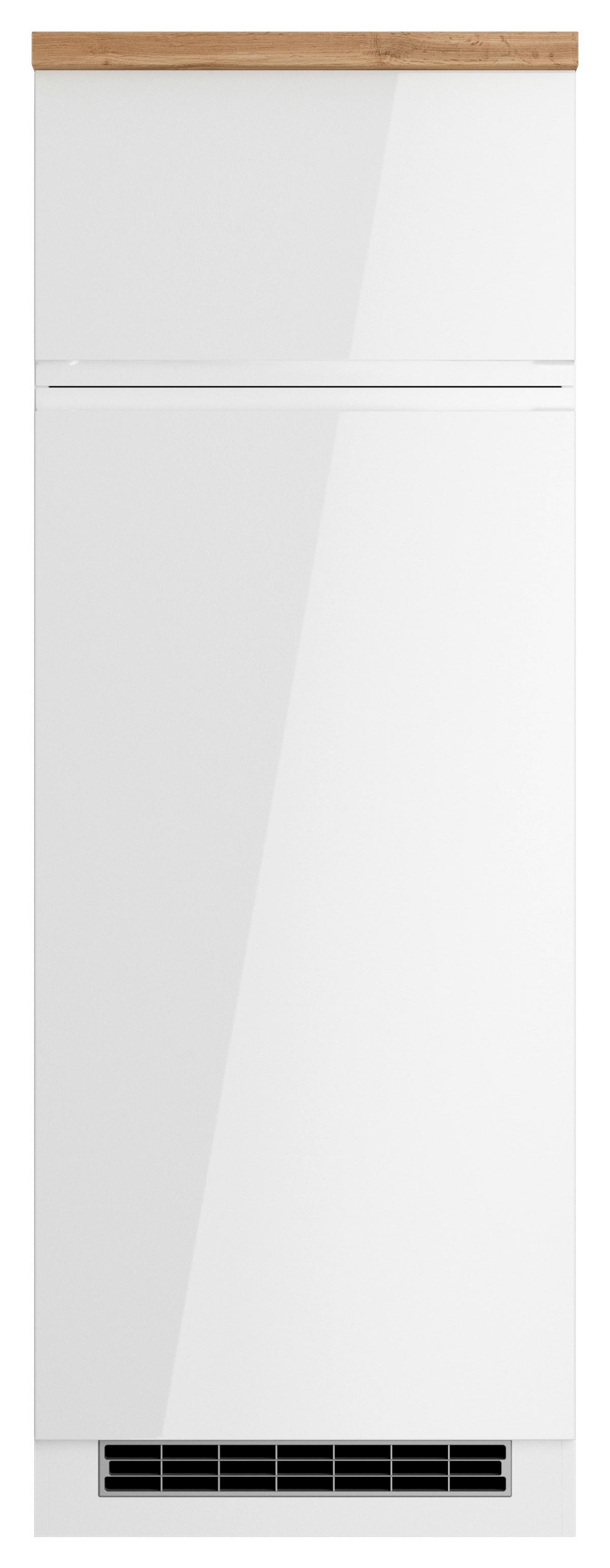 Geräteumbauschrank Monza ca. 60x166 cm Weiß/Eiche - Weiß Hochglanz/Eiche Wotan, LIFESTYLE, Holzwerkstoff (60/166/60cm) - Held