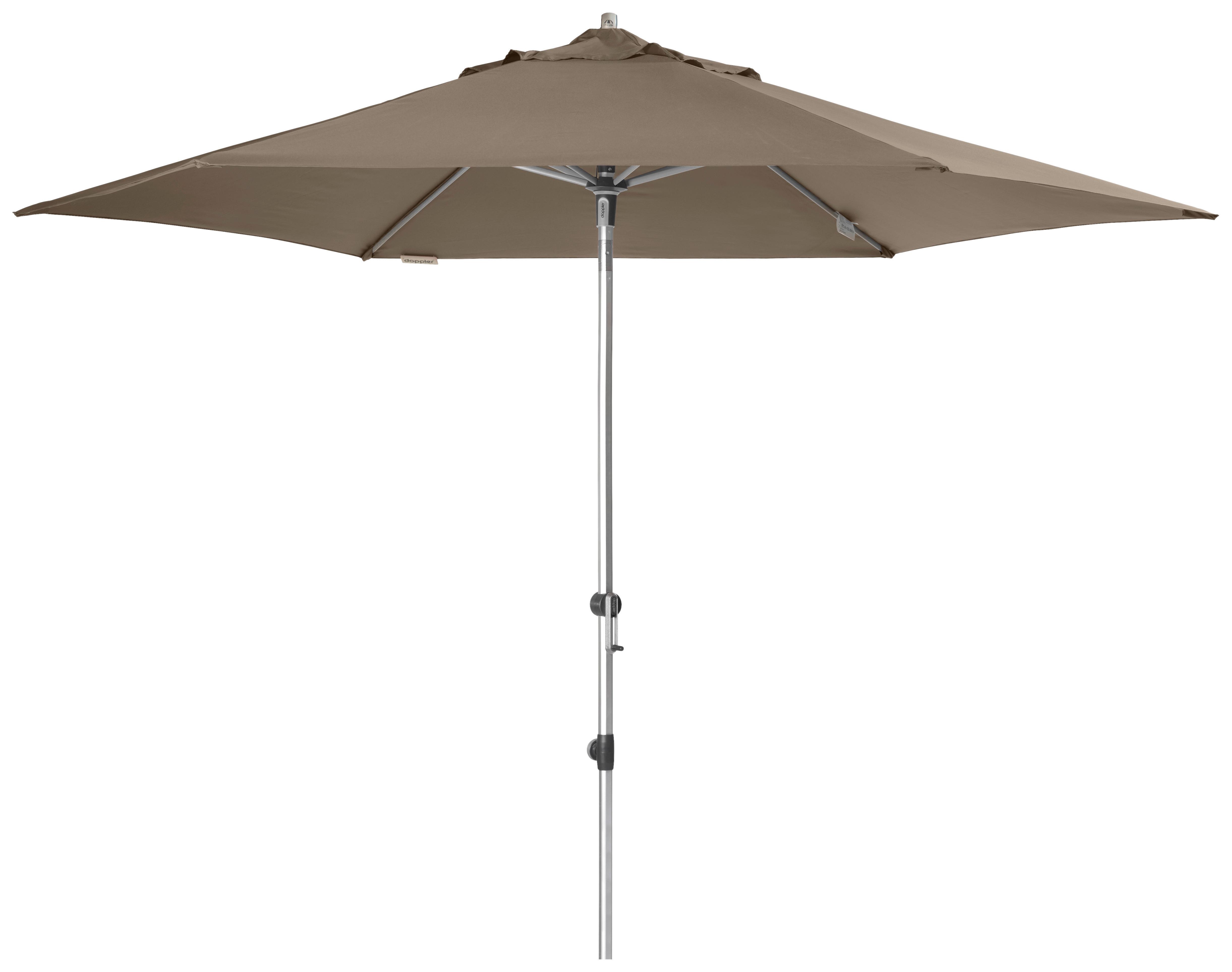 Sonnenschirm Expert Auto Tilt Greige ca. 320cm - Greige/Alufarben, Basics, Textil/Metall (320cm) - Doppler