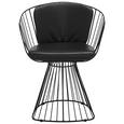 Stuhl in Schwarz aus Metall - Schwarz, MODERN, Leder/Metall (61/77/61cm) - Premium Living Stuhl in Schwarz aus Metall - Schwarz, MODERN, Leder/Metall (61/77/61cm) - Premium Living