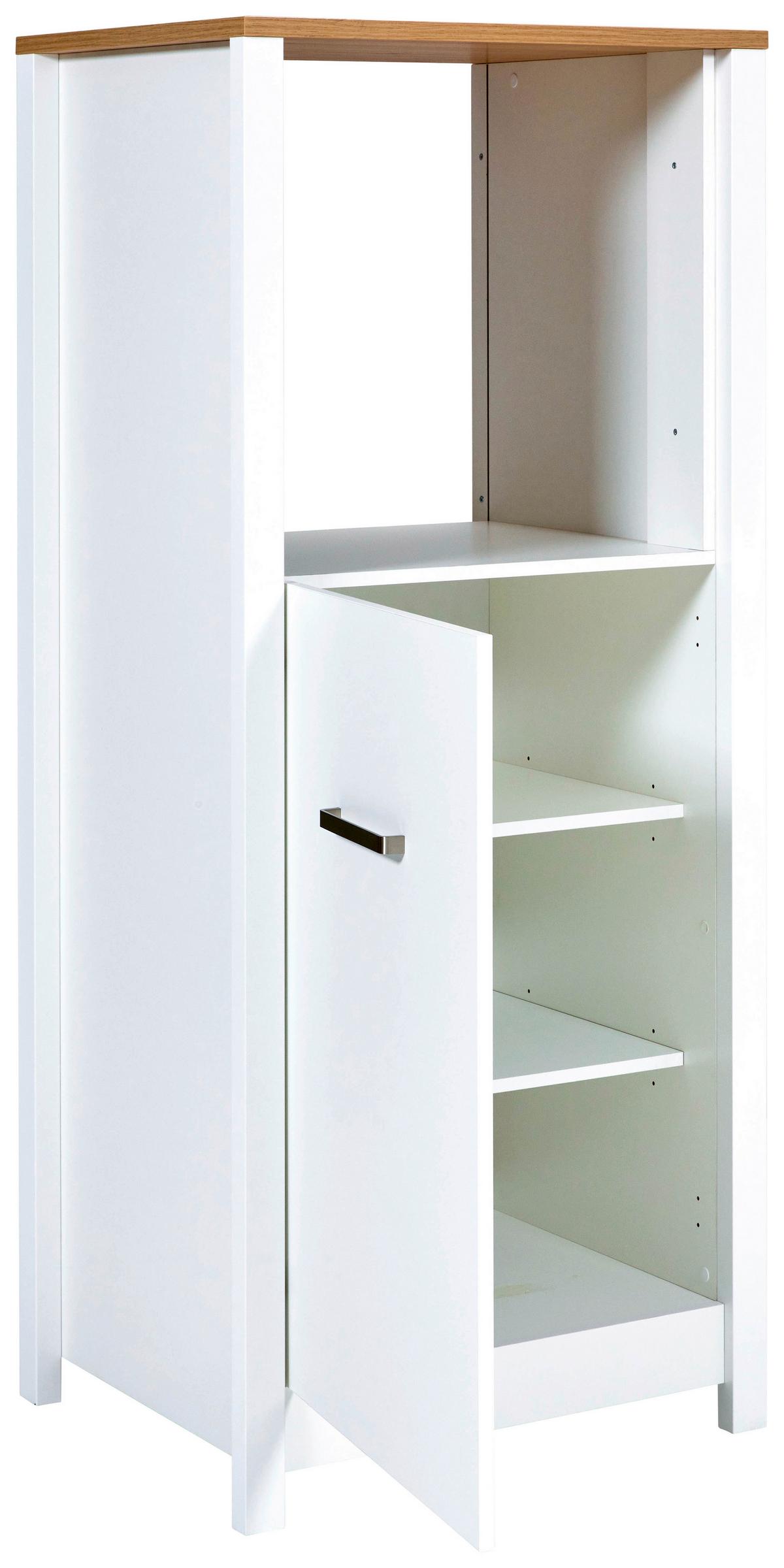 Geräteumbauschrank Sicilia Weiß/Eiche Artisan - Silberfarben/Weiß, MODERN, Holzwerkstoff/Metall (70/167/60cm) - Mömax
