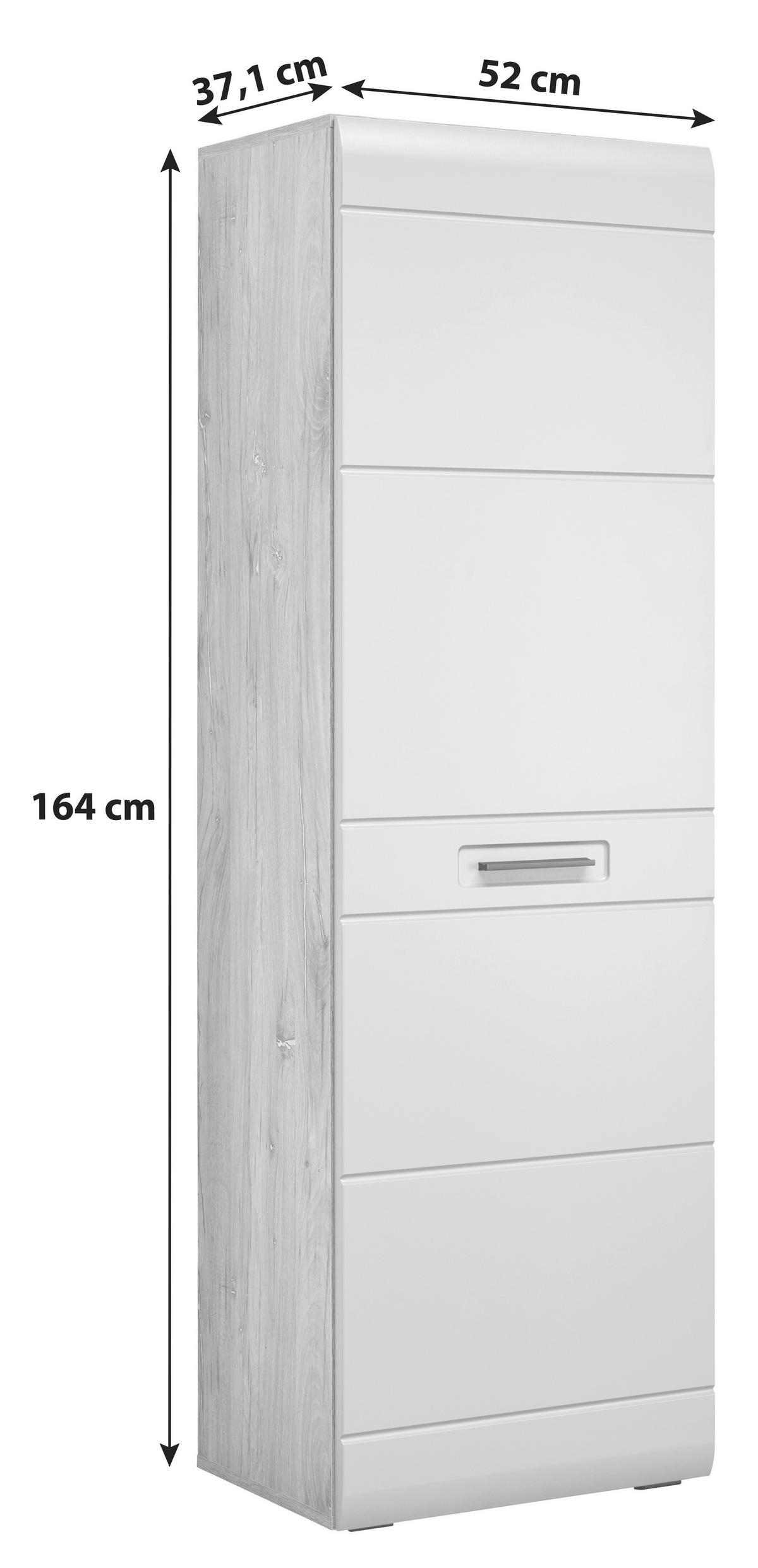 Dulap pentru hol AURIS - culoare lemn stejar/gri, Modern (52/164/37,1cm) - Modern Living